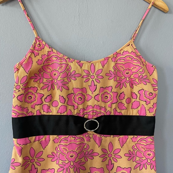 TIBI Vintage 90s Y2K Cotton Floral Sundress Size 4 - Picture 2 of 7